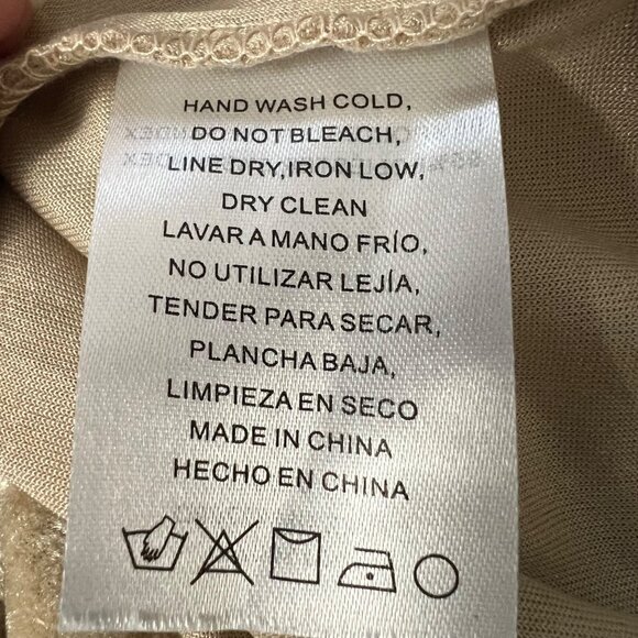 Emory Park Womens Long Sleeve Mini Dress Front Cutout Velvety Tan size Small - Picture 12 of 14